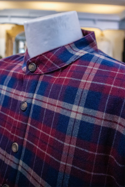 Flannel Nightshirt LV 10 -Maroon Navy Check